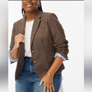 J. Crew Wool-blend schoolboy blazer in houndstooth